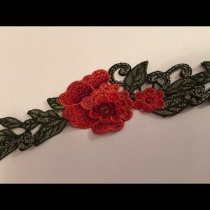 Rose fabric choker